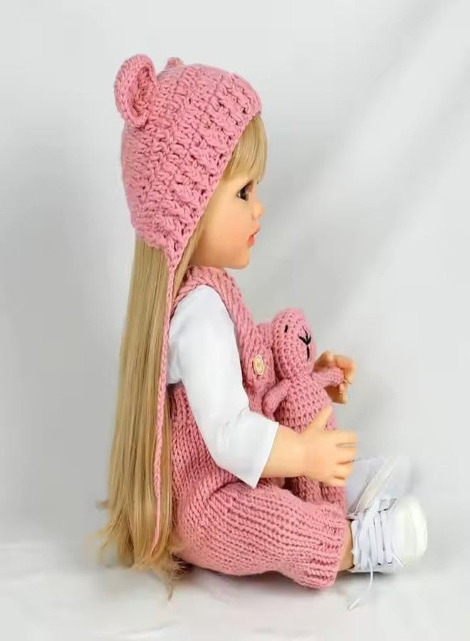 RABJET دمية طفل حديث الولادة واقعية من رابجيت، مقاس 22 بوصة، مصنوعة من السيليكون، تتضمن ملابس، زجاجة رضاعة، لهاية، وحفاضة (متعددة الألوان). - Image 5